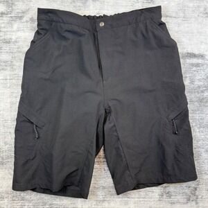 Novara Mens Black Mountain Bike Shorts Padded Liner Cargo Pockets Size Large